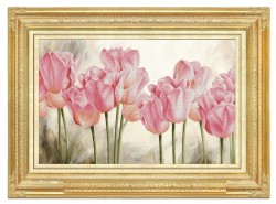 Tranh thêu chữ thập Hoa tulip hồng SGL3DHC024