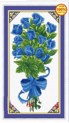 Tranh thêu chữ thập Hoa hồng xanh N36242
