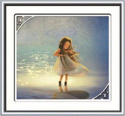 Tranh thêu chữ thập Cô bé chơi Violin   P3D1136