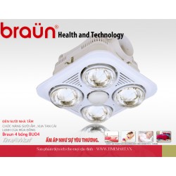 Đèn sưởi nhà tắm Braun 4 bóng BU04